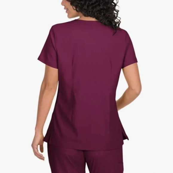 Women's V-Neck Scrub Top - Purple - Picture 2 of 5